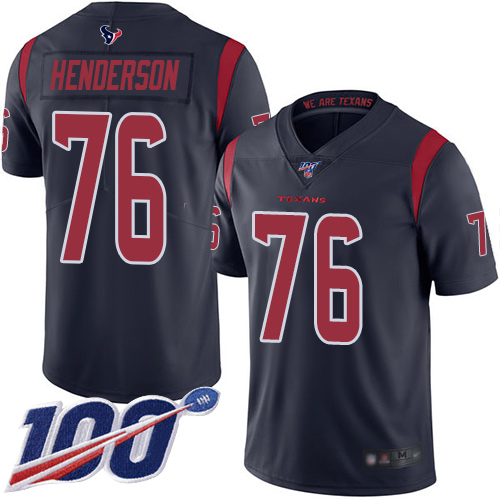 Houston Texans Limited Navy Blue Men Seantrel Henderson Jersey NFL Football #76 100th Season Rush Vapor Untouchable->houston texans->NFL Jersey